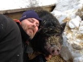 Picture of Mike and pig at Spirit Point