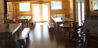 Picture of the interior of the dining hall at Spirit Point