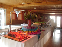 Picture of a meal laid out in the dinning hall at Spirit Point